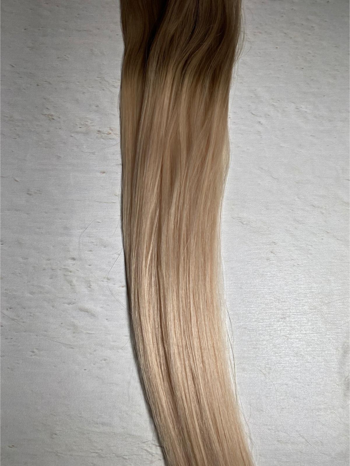 DARK ROOTH BISCUIT BLONDE - Dark rooth blonde - Ultra Thin Weft - Warm Beige Blonde